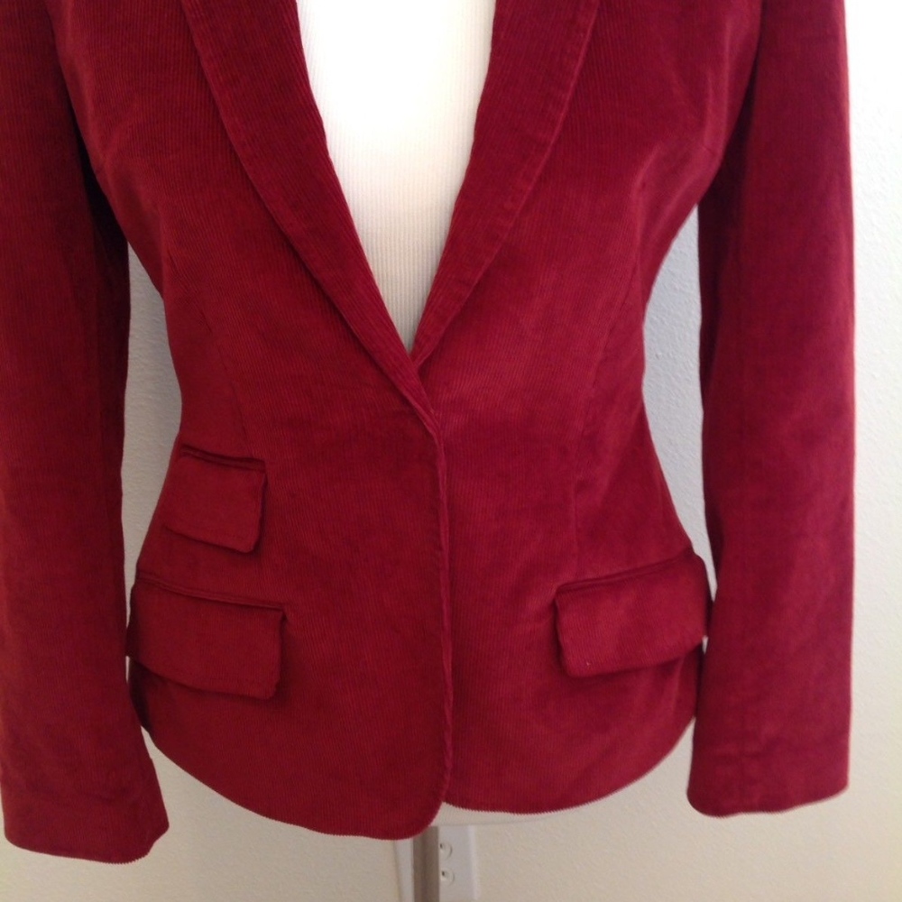 Dolce & Gabbana Jacket 40 Red Corduroy Cotton Long - Picture 3 of 7